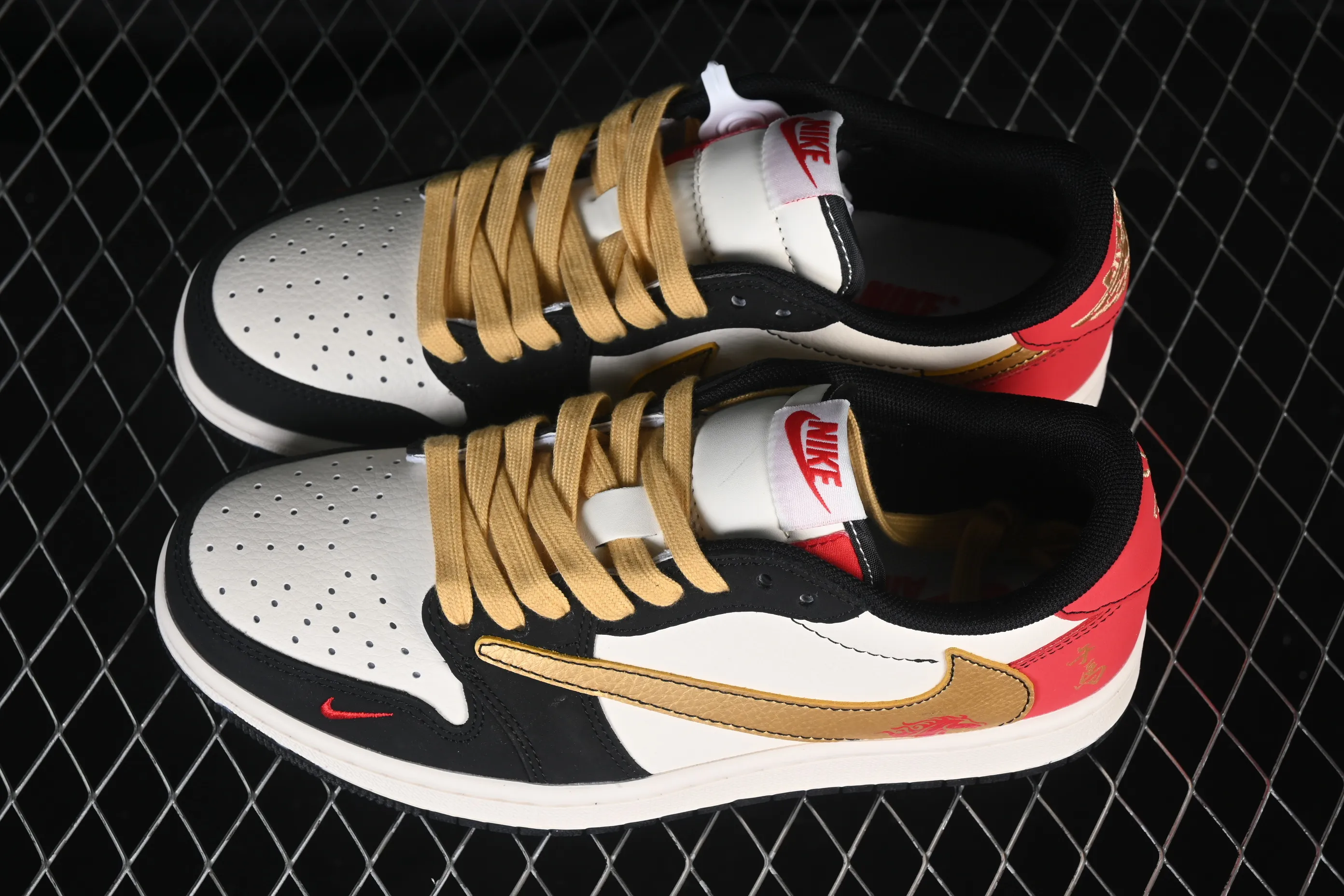 All categories Air Jordan Jordan series basketball shoes Air Jordan 1 Low High-end customized low-top sneakers Travis Scott x Fragment Design x Air Jordan 1 Low OG SP AJ1 Joe 1 Year of the Horse limited edition Wuma yellow hook low-top cultural casual sneakers HG0026-016